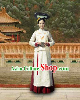 Chinese Traditional Costumes Ancient Qing Dynasty Princess Embroidered Clothing for Women