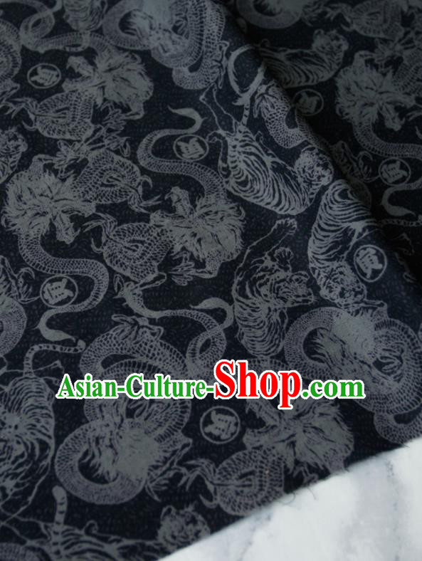Asian Japanese Traditional Kimono Fabric Brocade Silk Material Classical Dragons Pattern Design Drapery