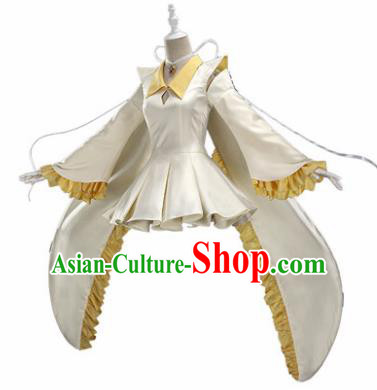 Top Grade Cosplay Princess Costumes Halloween Cartoon Characters White Dress for Women