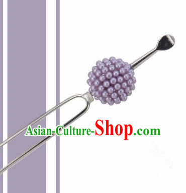 Japanese Traditional Courtesan Purple Ball Hairpins Ancient Geisha Kimono Hair Accessories for Women