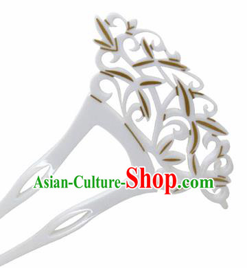 Japanese Traditional Courtesan White Hairpins Ancient Geisha Kimono Hair Accessories for Women