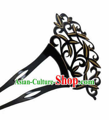 Japanese Traditional Courtesan Black Hairpins Ancient Geisha Kimono Hair Accessories for Women