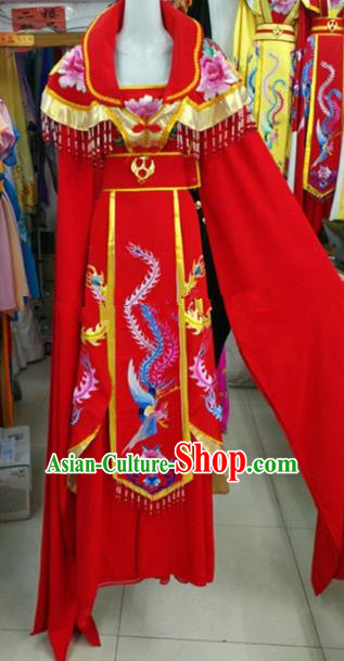 Chinese Traditional Beijing Opera Actress Imperial Consort Red Dress Ancient Palace Embroidered Costumes for Women