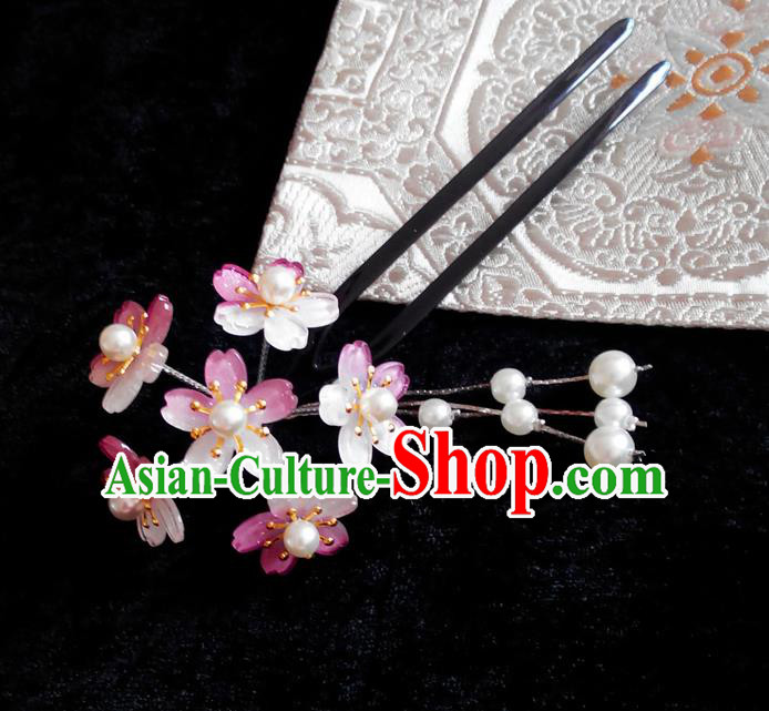 Japanese Traditional Courtesan Hair Accessories Purple Hair Clip Ancient Kimono Yukata Tassel Hairpins for Women