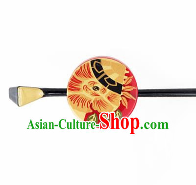 Japanese Traditional Courtesan Red Hairpins Ancient Geisha Kimono Hair Accessories for Women