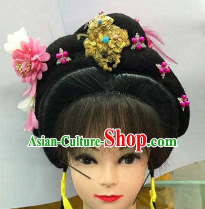 Chinese Traditional Ancient Beijing Opera Diva Wig Sheath and Hairpins Hair Accessories for Women