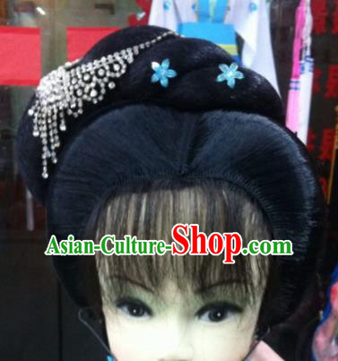 Chinese Traditional Ancient Beijing Opera Court Maid Wig Sheath and Hairpins Hair Accessories for Women