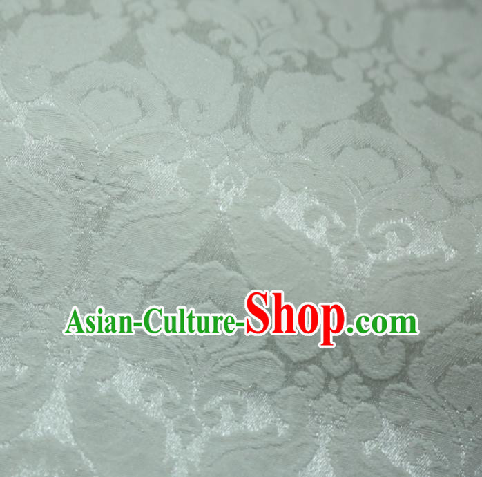 Chinese Royal White Brocade Palace Pattern Satin Traditional Silk Fabric Chinese Fabric Asian Material