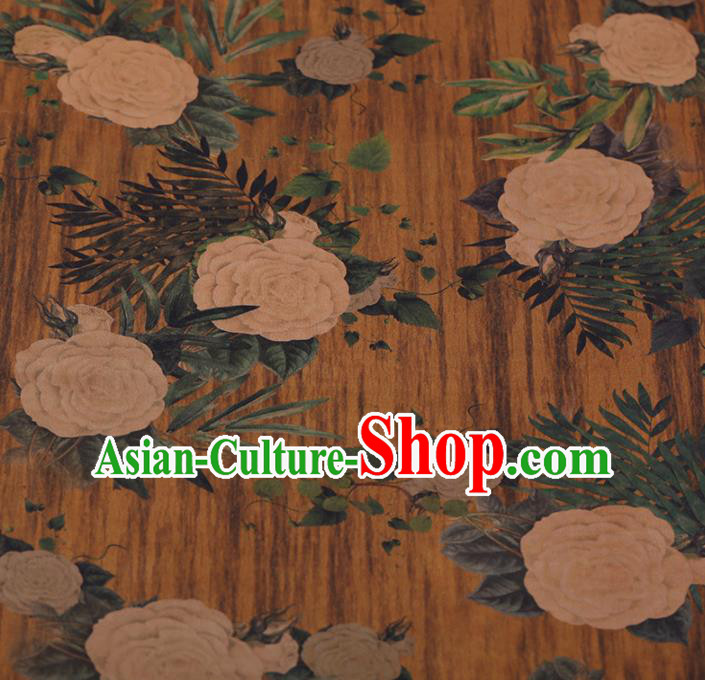 Chinese Crepe Satin Plain Palace Peony Pattern Traditional Cheongsam Silk Fabric Chinese Fabric Asian Material