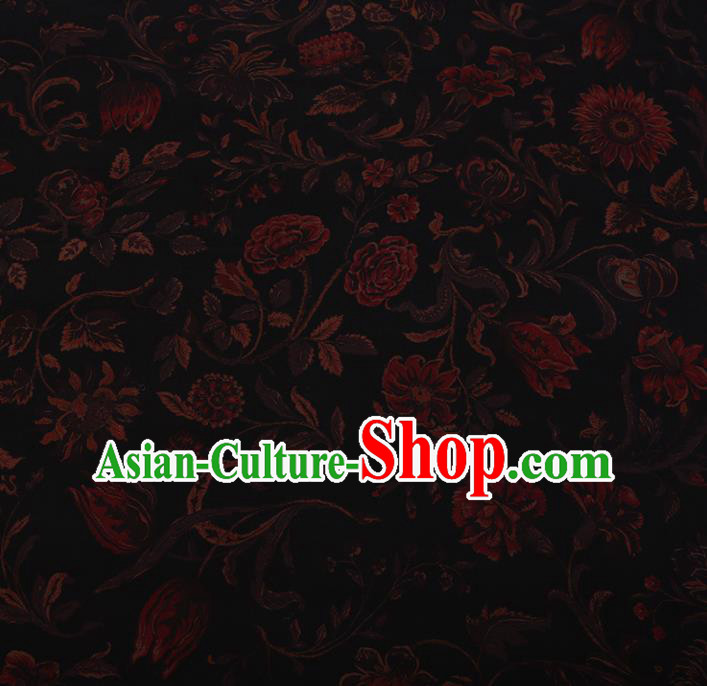 Chinese Traditional Cheongsam Crepe Satin Plain Palace Pattern Silk Fabric Chinese Fabric Asian Material