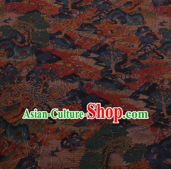 Chinese Traditional Cheongsam Silk Fabric Palace Pattern Satin Plain Gambiered Guangdong Gauze