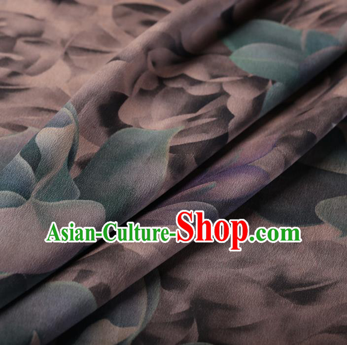 Chinese Traditional Silk Fabric Classical Lotus Pattern Satin Plain Cheongsam Drapery Gambiered Guangdong Gauze