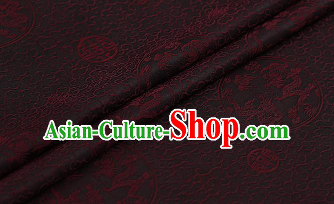 Chinese Classical Silk Fabric Traditional Red Dragons Pattern Satin Plain Cheongsam Drapery Gambiered Guangdong Gauze