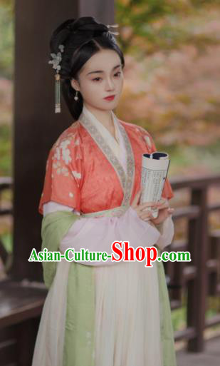 Chinese Ancient Palace Lady Hanfu Han Dynasty Imperial Concubine Queen Embroidered Historical Costumes