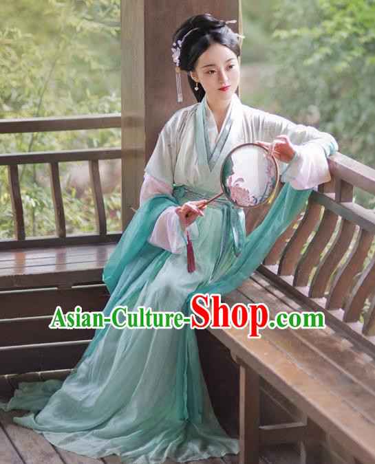 Chinese Ancient Palace Lady Hanfu Han Dynasty Imperial Concubine Queen Embroidered Historical Costumes