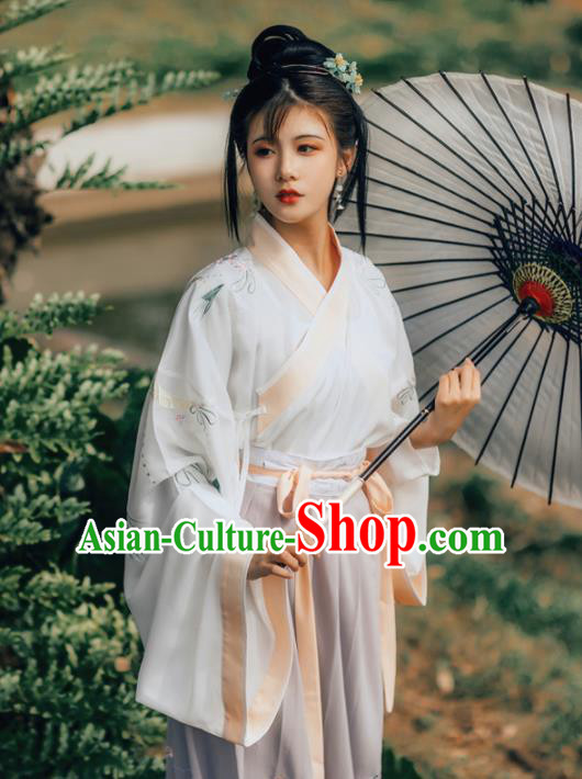 Chinese Jin Dynasty Princess Costumes Ancient Noble Lady Embroidered Dresses for Women