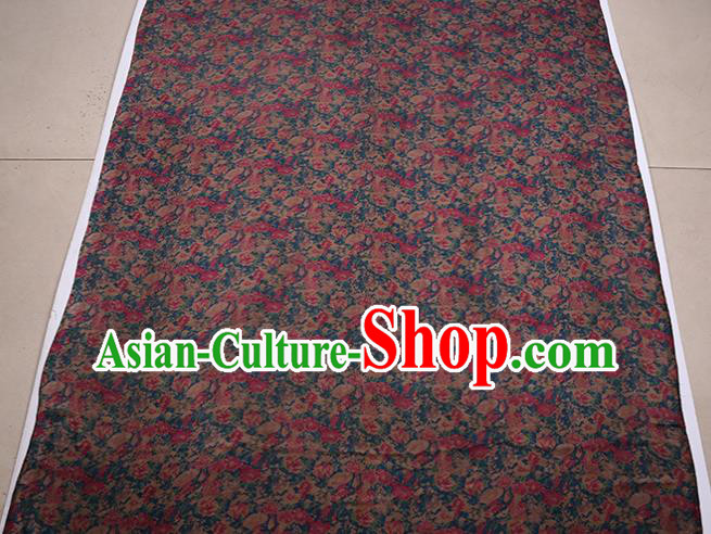 Traditional Chinese Blue Gambiered Guangdong Gauze Satin Plain Classical Pattern Cheongsam Silk Drapery