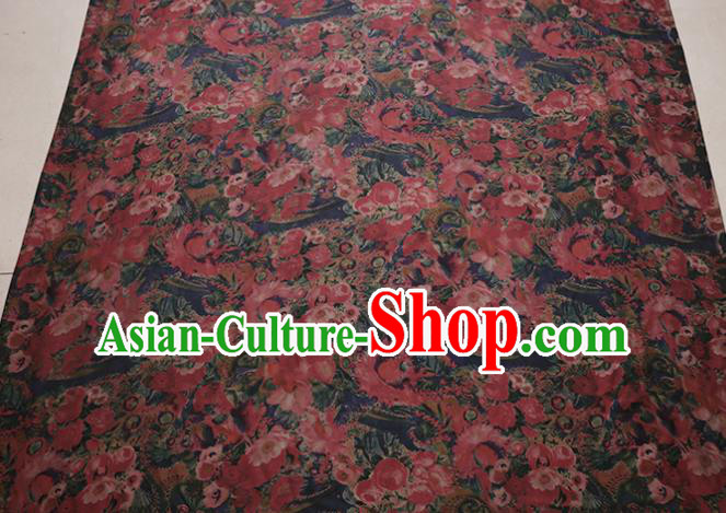 Traditional Chinese Gambiered Guangdong Gauze Satin Plain Classical Pattern Cheongsam Silk Drapery