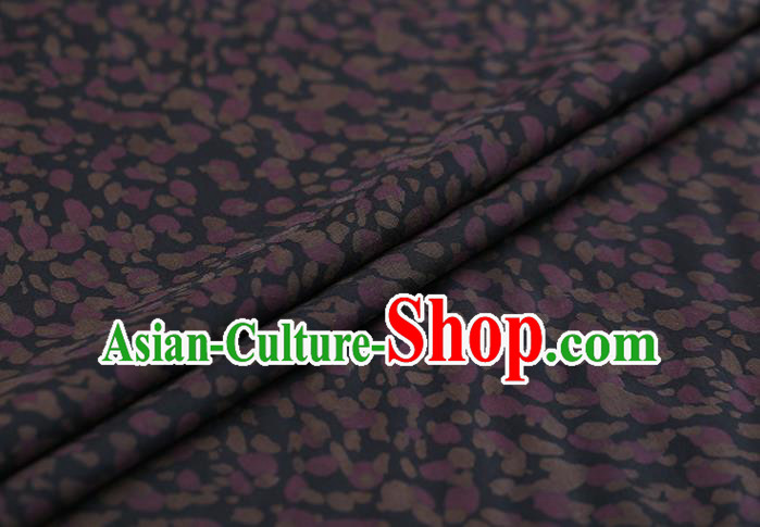 Traditional Chinese Gambiered Guangdong Gauze Navy Satin Plain Classical Pattern Cheongsam Silk Drapery