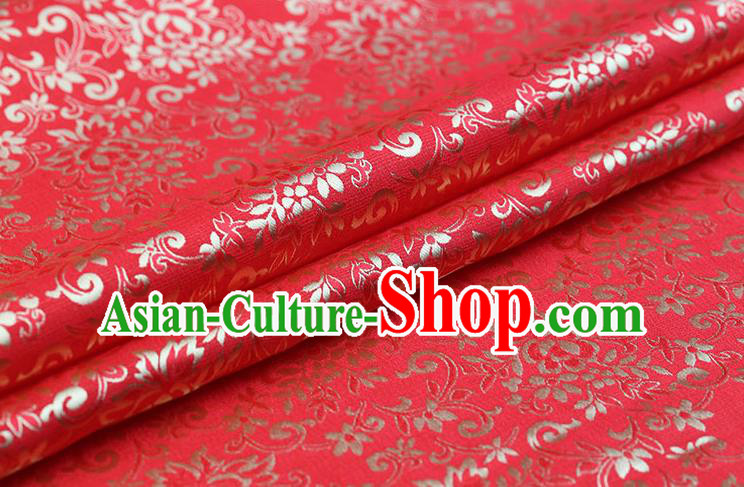 Traditional Chinese Red Brocade Palace Pattern Satin Plain Cheongsam Silk Drapery