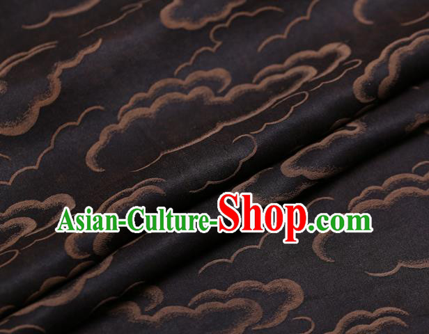 Chinese Traditional Brocade Fabric Palace Golden Clouds Pattern Satin Plain Cheongsam Silk Drapery