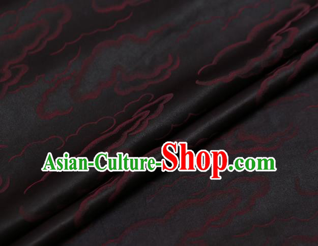 Chinese Traditional Brocade Fabric Palace Red Clouds Pattern Satin Plain Cheongsam Silk Drapery