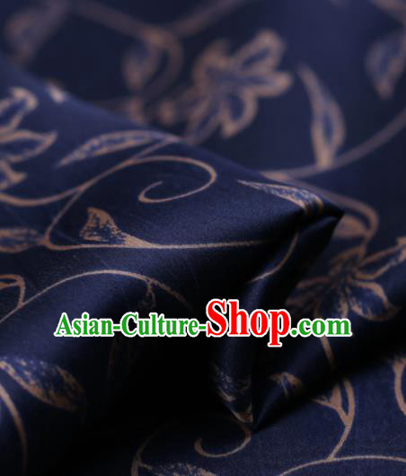 Chinese Traditional Brocade Fabric Palace Pattern Royalblue Satin Plain Cheongsam Silk Drapery