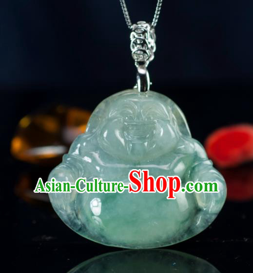 Chinese Traditional Jewelry Accessories Ancient Jade Buddha Jadeite Maitreya Pendant