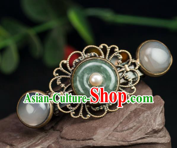 Chinese Traditional Hanfu Hair Accessories Ancient Jadeite Hair Claw Hairpins for Women