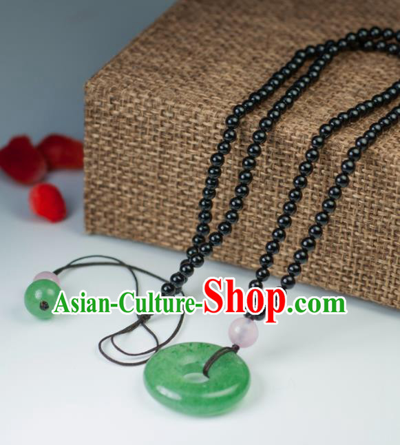 Chinese Traditional Jewelry Accessories Ancient Hanfu Jadeite Necklace for Women