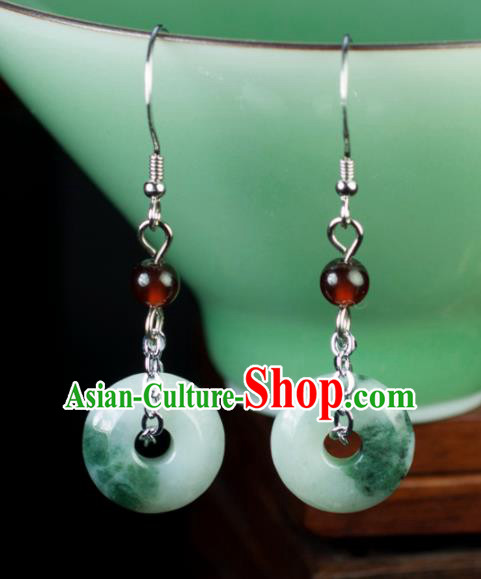 Chinese Traditional Jewelry Accessories Eardrop Ancient Hanfu Jade Earrings Pendant for Women