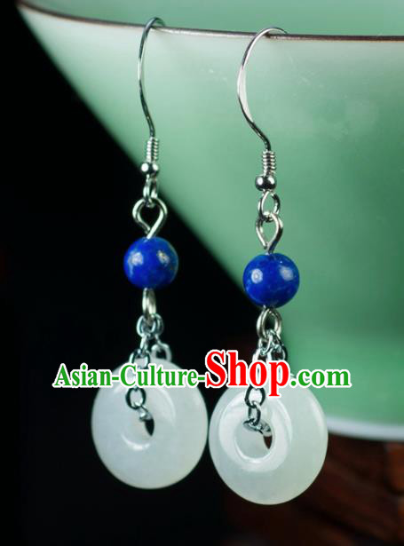 Chinese Traditional Jewelry Accessories Ancient Hanfu Jade Earrings Pendant for Women