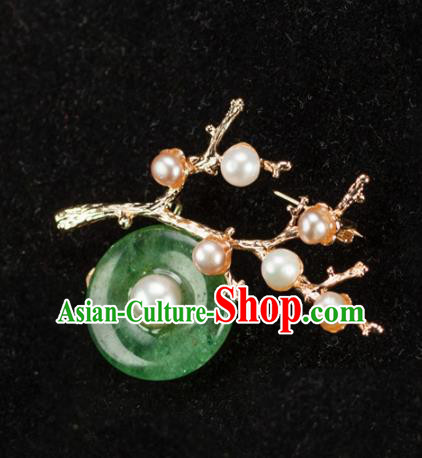 Chinese Traditional Jewelry Accessories Breastpin Ancient Hanfu Pearls Brooch for Women