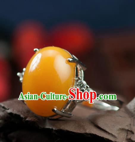 Chinese Traditional Jewelry Accessories Ancient Hanfu Huanglong Jade Ring for Women