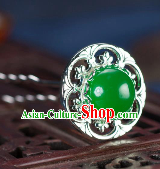 Chinese Traditional Hanfu Green Hair Clip Hair Accessories Ancient Classical Hairpins for Women
