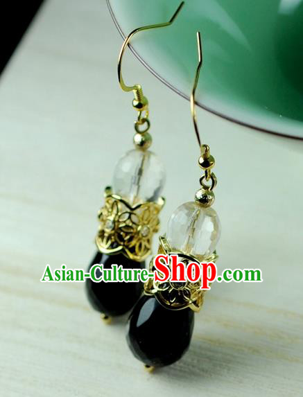Chinese Traditional Jewelry Accessories Ancient Hanfu Crystal Earrings for Women