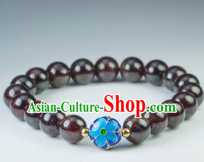 Chinese Traditional Accessories Ancient Handmade Garnet Beads Bracelet for Women