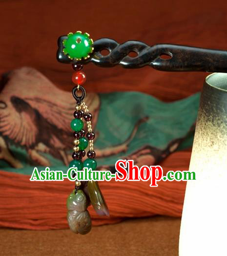 Chinese Traditional Hanfu Hair Clip Hair Accessories Ancient Classical Jade Tassel Hairpins for Women