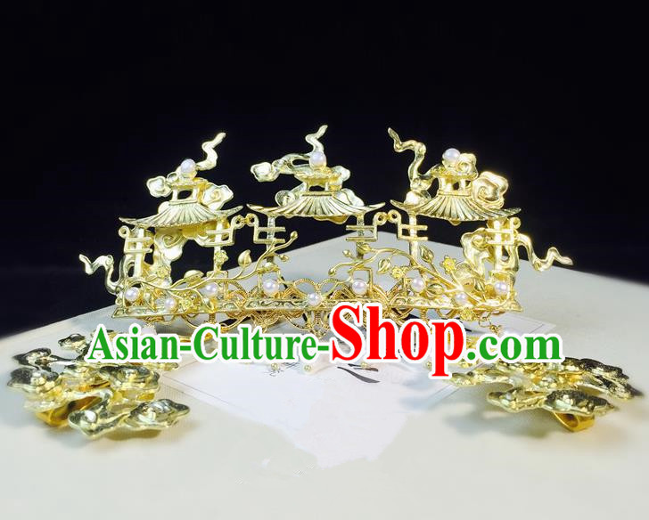 Chinese Classical Hairpins Hair Accessories Traditional Ancient Hanfu Hair Crown for Women