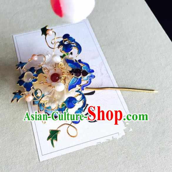 Chinese Classical Hairpins Wedding Hair Accessories Traditional Ancient Queen Blueing Hair Clip for Women