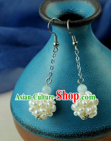 Chinese Traditional Jewelry Accessories Ancient Hanfu Pearls Earrings for Women