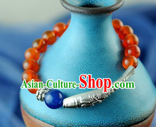 Chinese Traditional Accessories Ancient Handmade Agate Beads Bracelet for Women