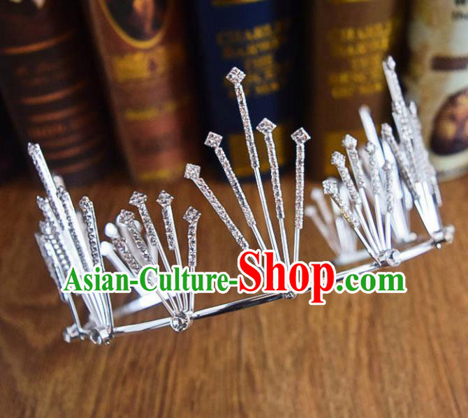 Handmade Bride Hair Accessories Wedding Crystal Royal Crown for Women