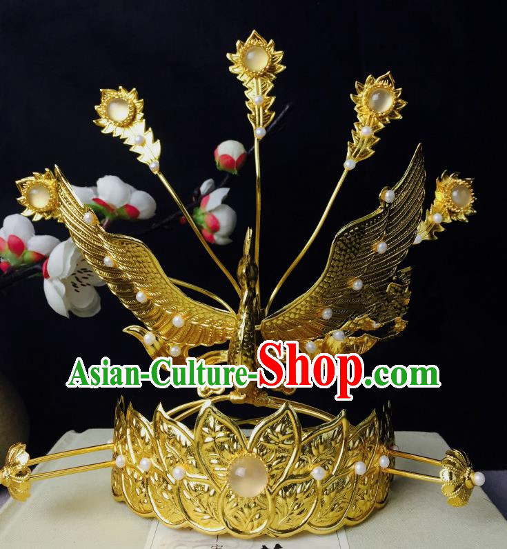 Chinese Classical Phoenix Coronet Hairpins Wedding Hair Accessories Traditional Ancient Hair Clip for Women