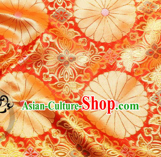 Chinese Traditional Red Brocade Silk Fabric Material Classical Pattern Design Satin Drapery