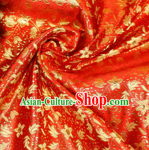 Chinese Traditional Red Brocade Tang Suit Silk Fabric Material Classical Pattern Design Satin Drapery