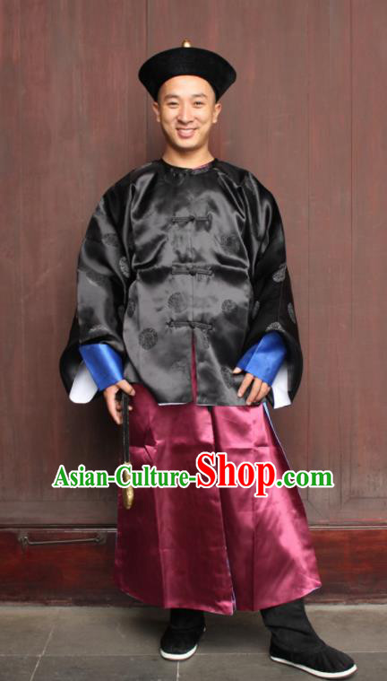 Chinese Traditional Ancient Qing Dynasty Imperial Bodyguard Embroidered Costume for Men