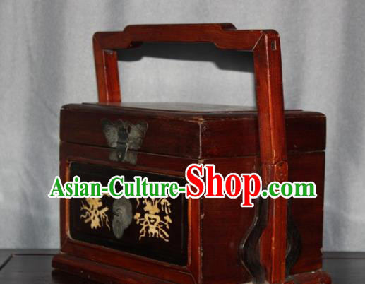 Chinese Ancient Handmade Craft Wood Jewelry Box