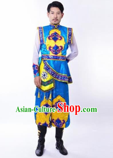 Chinese Traditional Folk Dance Costumes Mongolian Minority Dance Clothing for Men