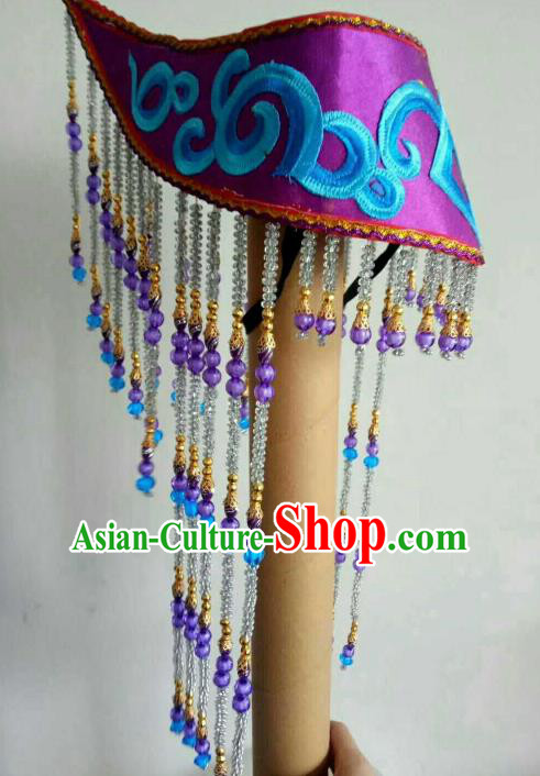 Traditional Chinese Mongol Nationality Tassel Hat Mongolian Dance Hair Accessories for Women